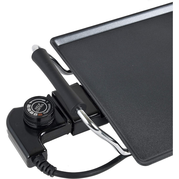 Електричний настільний гриль Bestron, пластина для гриля планча/теппаньякі з антипригарним покриттям, задоволення від гриля до 4 осіб, 2 000 Вт, колір Чорний, 47,5 х 25,5 см