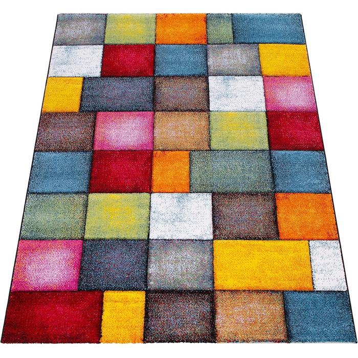 Килим Paco Home Килим для вітальні дитячої кімнати з коротким ворсом сучасний 3D вигляд картатий геометричний візерунок, розмір120