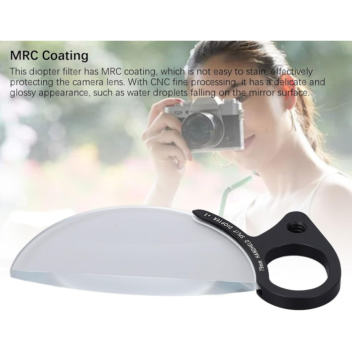 Ручний роздільний діоптрійний фільтр, 79-міліметровий фільтр зі спеціальним ефектом розмиття, покриття MRC, водонепроникне оптичне скло для фотозйомки з розділеним діоптрійним фільтром для дзеркальної камери