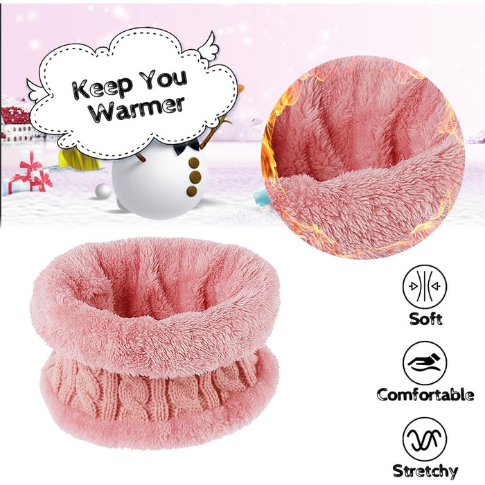 Дитячий зимовий комплект 3-в-1 шапка, шарф та рукавички, термов&39язана шапка, шарф та рукавички, на флісовій підкладці, зимові аксесуари для хлопчиків та дівчаток віком 1-5 років, рожевий