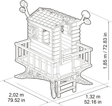 Будинок на дереві, будиночок на дереві, дитячий ігровий будиночок для саду, ігровий будиночок у формі дерева з невеликим балконом, ідеально підходить для дітей віком від 3 років, Famosa (800013533)