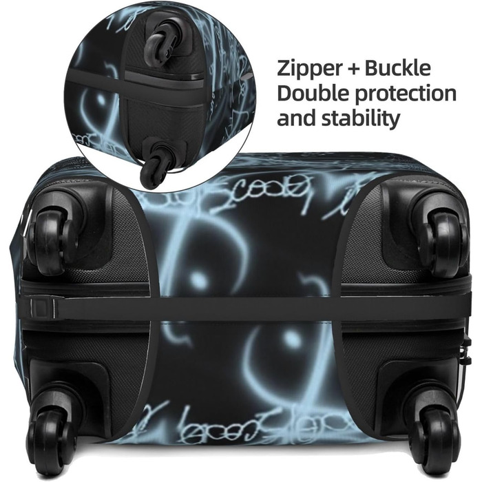 Чохол для валізи Mathe-Formula, міцний захист, підходить для багажу розміром 45,7 - 81,3 см, розмір XL, чорний, екстравеликий