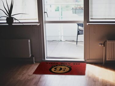 З блакитного неба - килимок для дверей із платформою Гаррі Поттера 9 3/4 - 60x40 см - чарівний дизайн для шанувальників та колекціонерів - підходить для використання в приміщенні та на вулиці