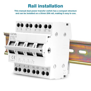 Аварійний вимикач живлення 4P 63A вимикач навантаження подвійного живлення ручний вимикач живлення мережевий вимикач ручного керування 400VAC кріплення на DIN-рейку