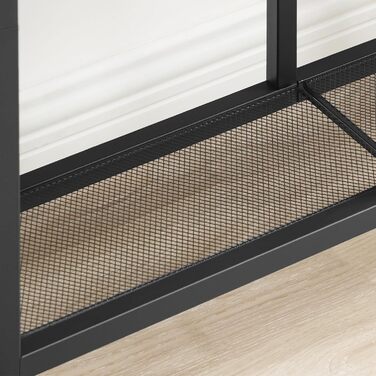 Вузький консольний столик HOOBRO, бічний столик 75 см, столик для передпокою, невеликий столик для демонстрації, диван-столик для невеликих приміщень, для входу, передпокою, вінтажний коричнево-чорний EBF79XG01 Вінтажний коричневийчорний