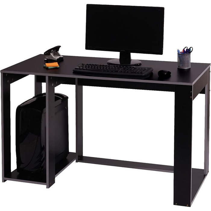 Письмовий стіл Mendler HWC-J26, комп&39ютерний стіл, офісний стіл, 120x60x76 см - чорно-сірий