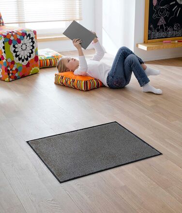 Килимок для дверей Smokey Mount 40x60 см, для використання всередині та зовні приміщень, можна прати, сірий 40 x 60 см (прямокутний) Одинарний