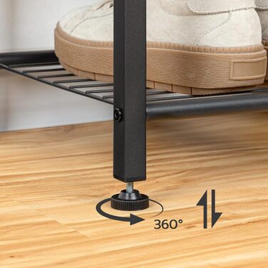 Вішалка для одягу HOOBRO, Вішалка для взуття з шафою, Вішалка для одягу з місцем для зберігання взуття, Шафа для взуття з 5 полицями, для передпокою, Темно-коричневий EBF80MT01G2 80 x 32 x 190 см (Д x Ш x В) Вінтажний коричневий чорний