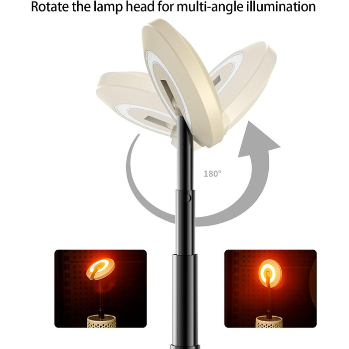 Портативний кемпінговий ліхтар, 2600 мАг, зовнішнє розсіяне освітлення, настільний ліхтар з текстурою ABS, ідеально підходить для риболовлі та походів, висувний кемпінговий ліхтар