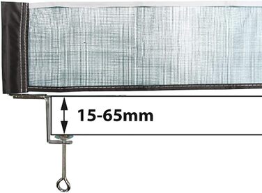 Сітка для настільного тенісу Donic-Schildkrt Classic, міцна та практична, довжина сітки регулюється, максимальна товщина столу 6,5 см, 808306, чорний/білий