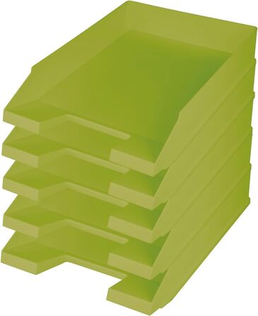 Лоток для листів із зеленим пластиком, DIN A4-C4, 5 предметів, рожевий, штабелювані лотки з переробленого пластику (10 світло-зелених), 2661628 -