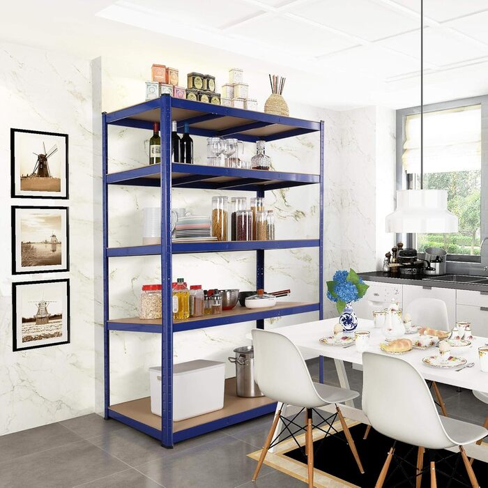 Полиця для зберігання Yaheetech 180 x 120 x 60 см, полиця для підвалу, безболтова полиця, полиця для майстерні, надміцна полиця, металева полиця, гаражна полиця, вантажопідйомність до 875 кг