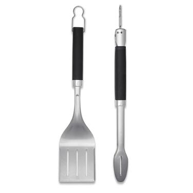 Набір аксесуарів для гриля Weber Premium (2 предмети) щипці та лопатка з нержавіючої сталі, 46 см, сріблясті (6763)
