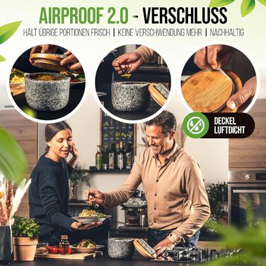 Ступка з пестком і кришкою - Герметичне закриття 2.0 накладка SolidStand 750 мл - Гранітна ступка преміум-класу світло-сірого коль