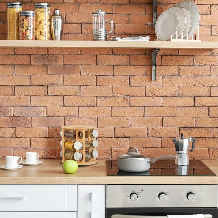 Карусель для спецій Relaxdays, 12 банок для спецій, підставка для спецій, що обертається на 360, ВxГ 21 x 21 см, бамбук, полиця для спецій, натуральний колір