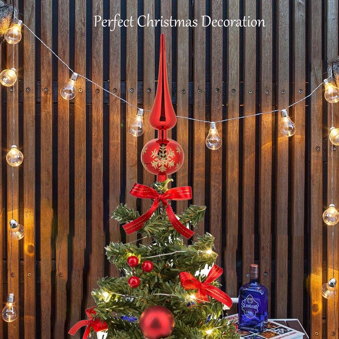 Новорічна верхівка для ялинки червона AIZQYC