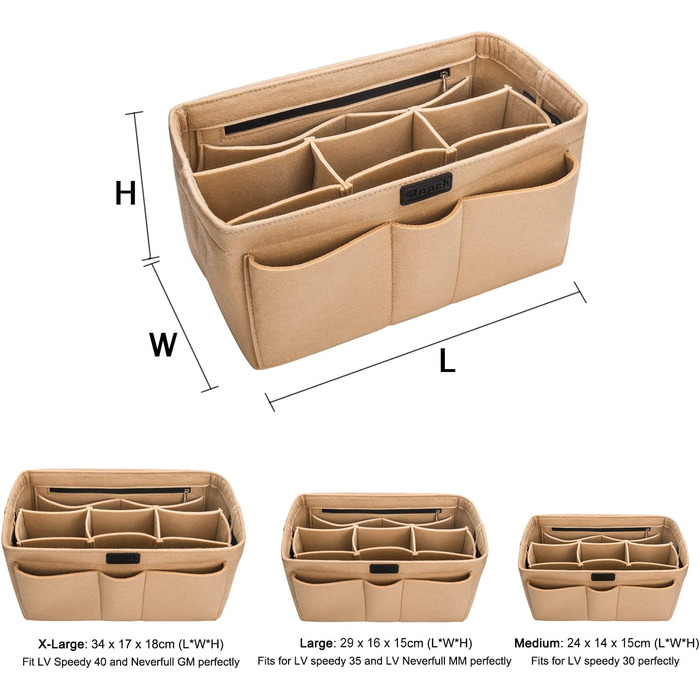 Організатор Ropch Bag для жіночої сумки, багатофункціональний органайзер для косметики, органайзер для сумки для підгузників, беже