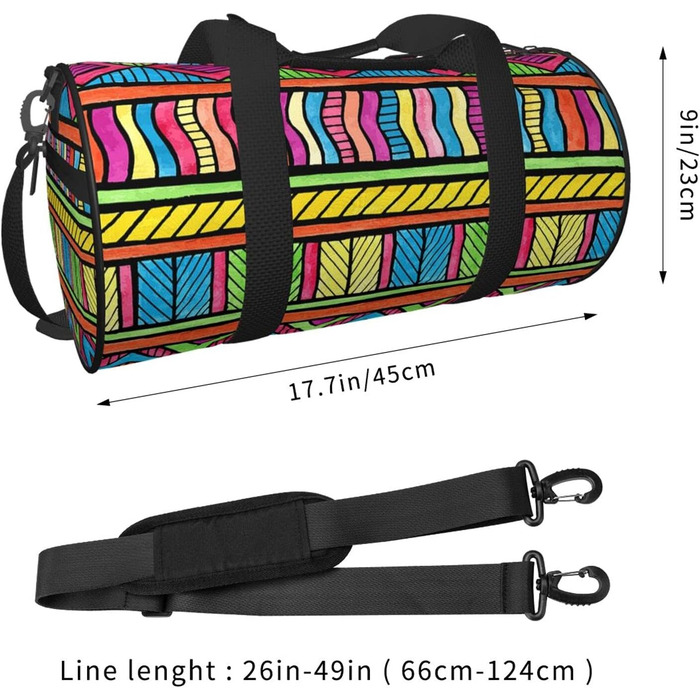 Спортивні сумки-мішки з акварельним етнічним малюнком для фітнесу, подорожей та покупок, велика дорожня сумка на нічліг та вихідні дні для чоловіків та жінок