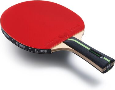 Ракета для настільного тенісу Butterfly Ovtcharov Expert ідеальна для досвідчених гравців та гравців, сертифіковані ITTF накладки LAGNUS (2,0 мм), 5-шарова деревина для атаки з увігнутою ручкою, для сильних ударів