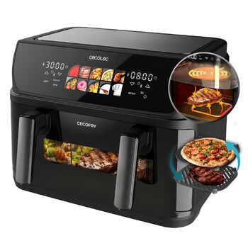 Аерофритюрниця Cecotec Cecofry&Grill Duoheat 10000, 2800 Вт, 10 л, з вікном перегляду, Inox
