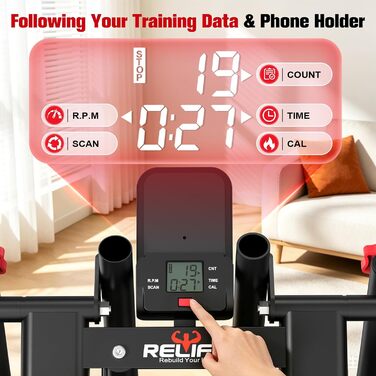 Степпер для дому RELIFE REBUILD YOUR LIFE, вертикальний тренажер-climber, складаний, з регулюванням опору для тренування ніг та кардіо