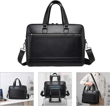 Сумка для ноутбука, портфель, сумочка, ділова сумка для ноутбука 15,6 дюйма, чоловіча, сумка для комп'ютера, шкіряний портфель, по