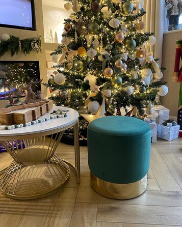 Пуф Beliani з круглою м&39якою оббивкою з зеленого оксамиту, пуф у стилі модерн, бароко, Софія