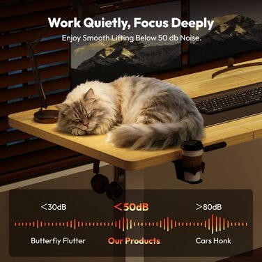 Письмовий стіл з регульованою висотою 11054 см Компактний стіл для роботи стоячи з практичними аксесуарами, ідеально підходить для невеликих приміщень, тихий та безпечний із захистом від зіткнень (клен) 110 x 54 см Клен