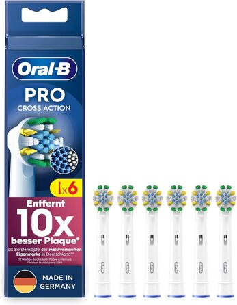 Щітки глибокого чищення Oral-B Pro для електричної зубної щітки, 6 шт. , глибоке чищення зубів з інноваційними Х-подібними щетинками, оригінальна насадка для зубної щітки Oral-B, Зроблено в Німеччині 6 шт. (1 упаковка) Щітки (6 шт. )