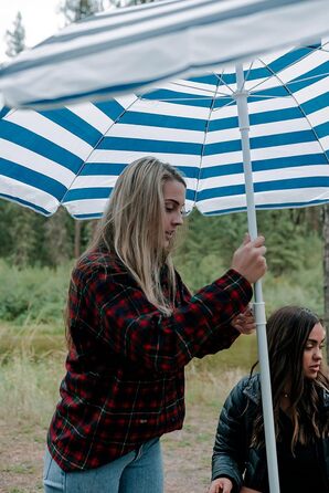 Комплект стільця для пікніка та парасольки Stansport 615, коричневий колір дерева