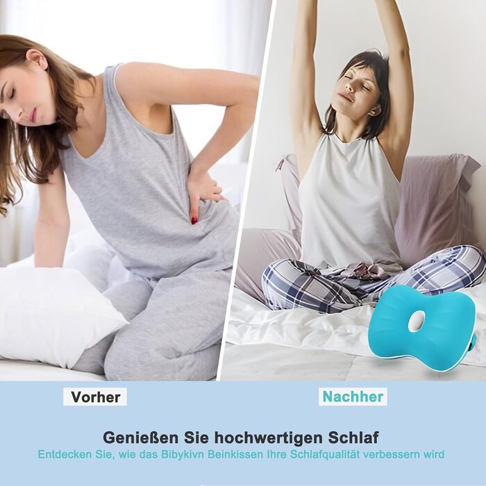 Подушка для колін для сну на боці, ортопедична подушка для ніг, ергономічна подушка з піни з ефектом пам&39яті для сну на боці, допомагає зняти втому ніг і колін