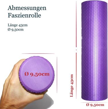 М&39який фасційний валик для масажу спини та хребта розгинач спини Ø9,5 см x 43 см, йога, пілатес, фасційний піноматеріал для болю в шиї та спині, терапія тригерних точок