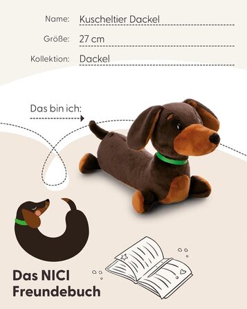 М'яка іграшка Такса 27 см - коричнева - Ніжний плюшевий NICI мила іграшка для обіймів та ігор чудовий подарунок для дітей та дорослих - 61897