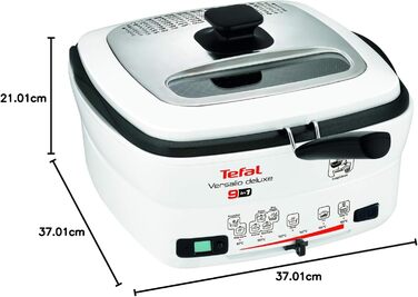 Багатофункціональна фритюрниця Versalio Deluxe 9-в-1 Вантажопідйомність 1,3 кг в т.ч. шпатель Печеня Смаження На повільному вогні Регульована температура Таймер Білий Сингл, 4950