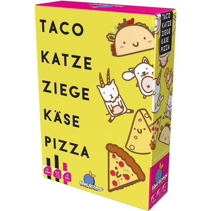 Піца тако з козячим сиром, гра для вечірок, карткова гра, 2-8 гравців, вік 8, 10 хвилин, німецька мова