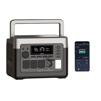 Портативна зарядна станція OUKITEL P1000E Plus Power Station ємністю 1024 Втгод, аварійне спорядження з 9 портами та кабелем для заряджання в автомобілі для активного відпочинку, риболовлі, вечірок, музичних фестивалів, кемпінгу та надзвичайних ситуацій.