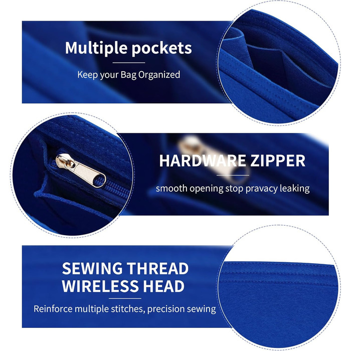 Фетровий органайзер для сумочки Longchamp Le Pliage S (маленький, синій) Small Blue