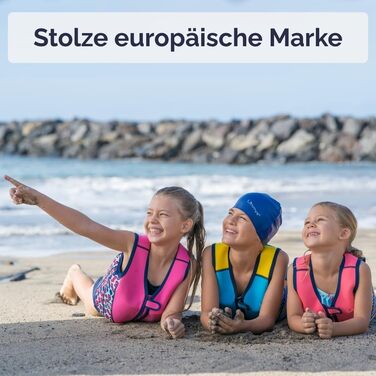 Дитячий рятувальний жилет Limmy&39s плавальний жилет з регульованою плавучістю, сертифікований CE, переможець тестів на Vergleich.de, мякий неопреновий комфорт, безпечна та міцна конструкція, з сумкою для перенесення, розмір S, рожева квітка