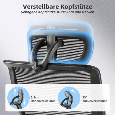 Складане офісне крісло з підставкою для ніг, ергономічне робоче крісло з поперековою опорою та підголівником, крісло для керівників з сітчастою підкладкою, вантажопідйомність 150 кг, для компактної роботи вдома, чорний колір