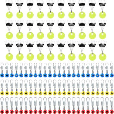 Гумові стоппери риболовля 6 в 1 стопори волосінь рибальські поплавці рибальські S/M/L 30 рибальські вертлюги із застібкою для 0,148-0,37 мм волосінні стоппери риболовля для лову форелі риболовля вертлюжок, 180 шт.