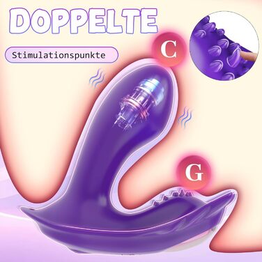 Вібратор Fallinsexy, кліторальний, подвійна стимуляція, 9 режимів, компактний та портативний