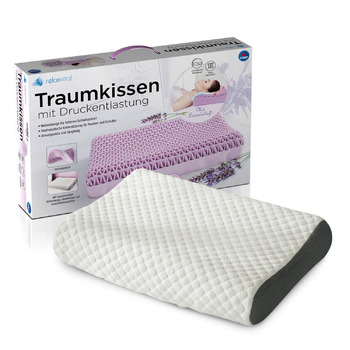 Подушка Relax Vital Dream зі зняттям тиску Подушка для шиї - Подушка для голови - Подушка проти хропіння - Подушка для здоров&39я - Найкраща подушка для тих, хто спить на боці - Ортопедична подушка