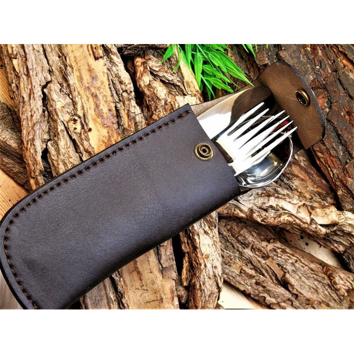 Звичайний середньовічний набір столових приборів, ковані вручну середньовічні столові прибори MAQ1978