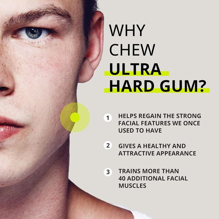 Жувальна гумка для тренування щелепи JAWLINER Hard Fitness Gum (м'ята)