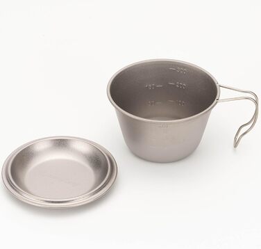 Чашка Snow Peak Titanium Backpackers, срібляста, 322 мл, надлегка, штабельована чашка, виготовлена в Японії для їжі, пиття, приготування їжі та вимірювання для кемпінгу та активного відпочинку на свіжому повітрі