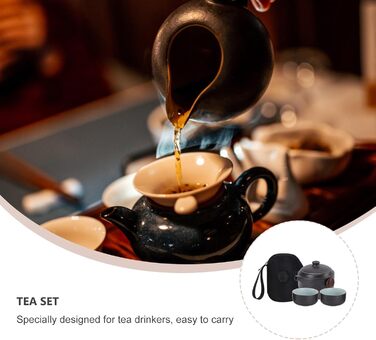 Набір для чаювання Кунг-Фу з кераміки, портативний, з кришкою та ситечком ідеальний вибір для любителів чаю в дорозі