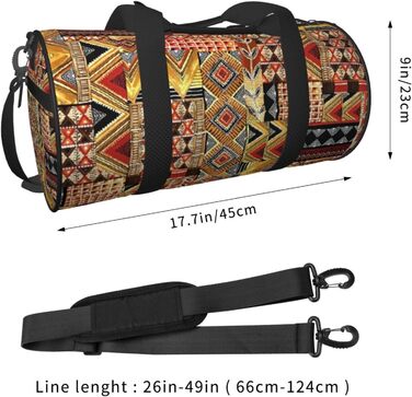 Спортивна сумка, дорожня сумка, з африканським текстилем, візерунок печворк, сумка для подорожей на вихідні, чорна, універсальний розмір, сумка для подорожей