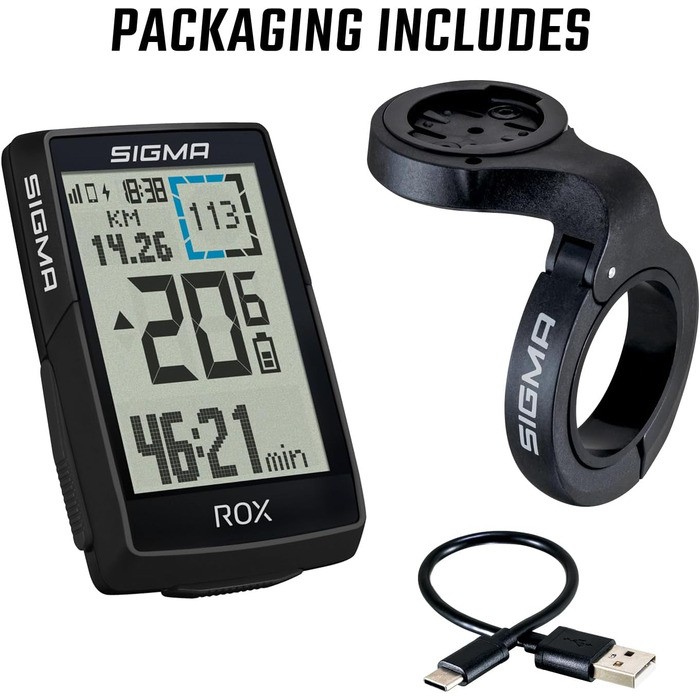 Велокомп'ютер SIGMA ROX 4.0 SE GPS, 2.4 дюйма, IPX7, Пластик/Електроніка, Чорний