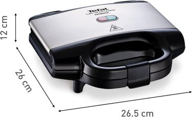 Ультракомпактна бутербродниця Tefal SM1552 для трикутних бутербродних тостів Листи з антипригарним покриттям легке очищення без горіння 700 Вт Сендвіч-гриль 26,5 х 12 х 26 см