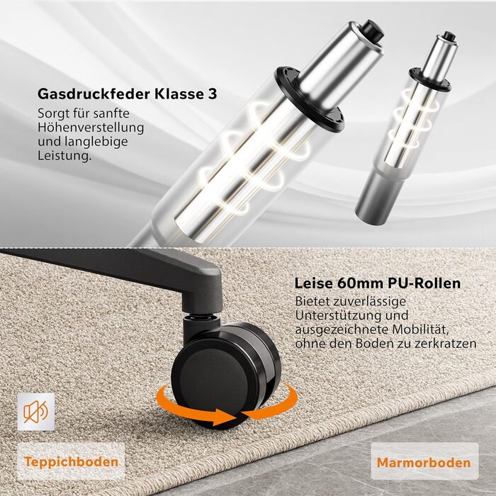 Ігрове крісло, Ергономічне офісне крісло, Робоче крісло, Крісло керівника, Обертове крісло, Регульоване робоче крісло для домашнього офісу, Геймери до 150 кг, Комп&39ютерне крісло, Офісне крісло - MOYO Black